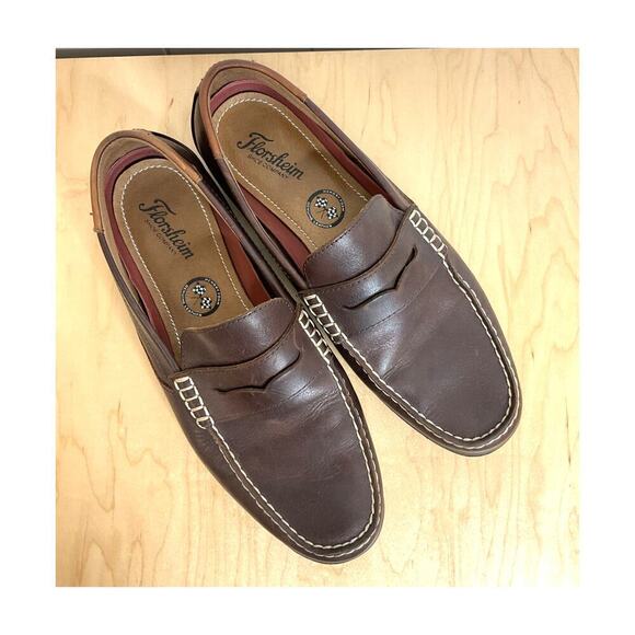 Florsheim Motor Moc‎ Toe Penny Driver Men\'s Driving 100% Leather Loafer Size 9.5